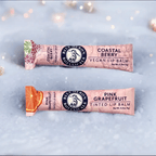 Organic Vegan Lip Balm and Organic Red Tinted Lip Balm Duo for dry lips in Zero Waste Paper Tube from Blue Heron Botanicals