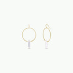 Handmade Gold Boho Hoop Earrings with Clear Quartz, Gemstone Hoop Earrings by JaxKelly Bohemian Jewelry at Elle and Willow