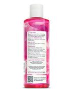 Back label of Heritage Store Rosewater Toner with ingredients and usage instructions for glowing skin.