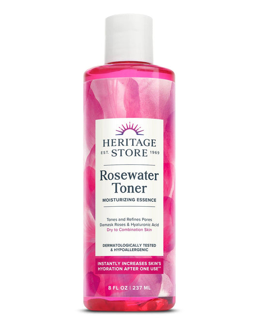 heritage store rosewater toner 2 oz travel size