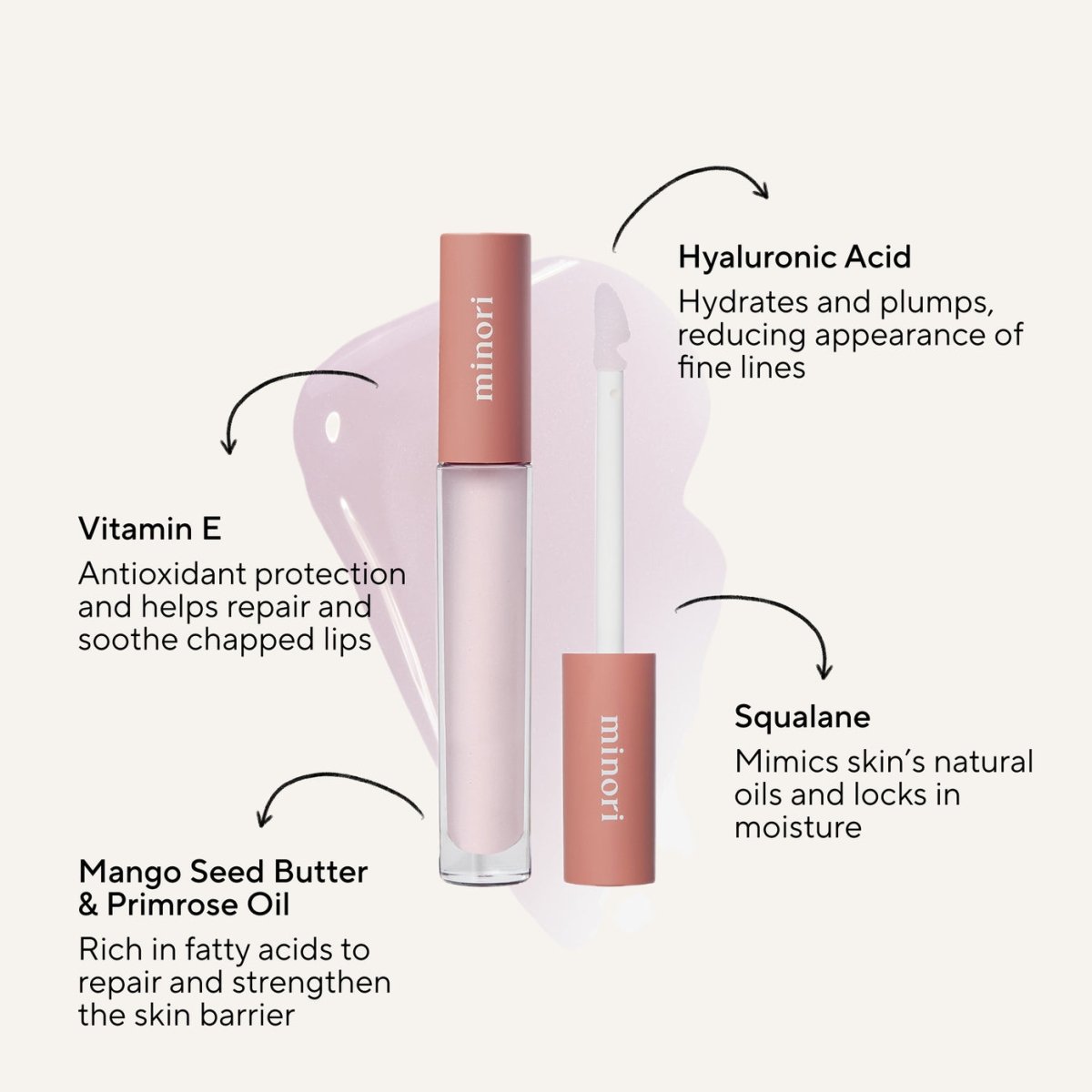 Hyaluronic Acid Hydrating Lip Serum - Healing Lip Treatment Liquid Lip Gloss by Minori Beauty