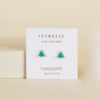 a pair of blue turquoise gold stud earrings