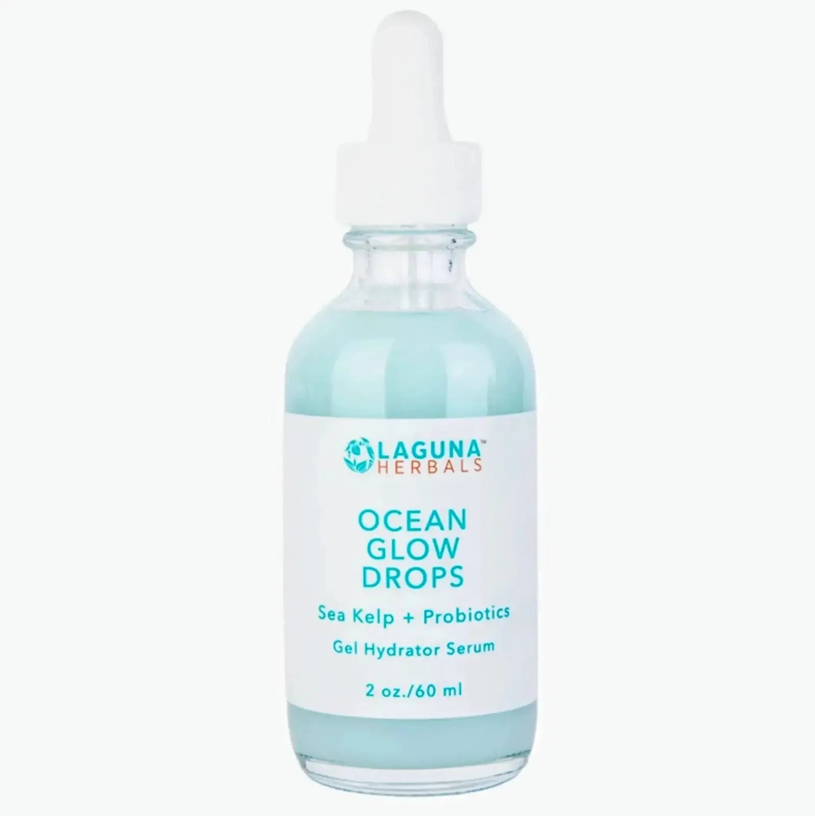 laguna herbals ocean glow drops hydrating face serum in 2 oz glass dropper bottle