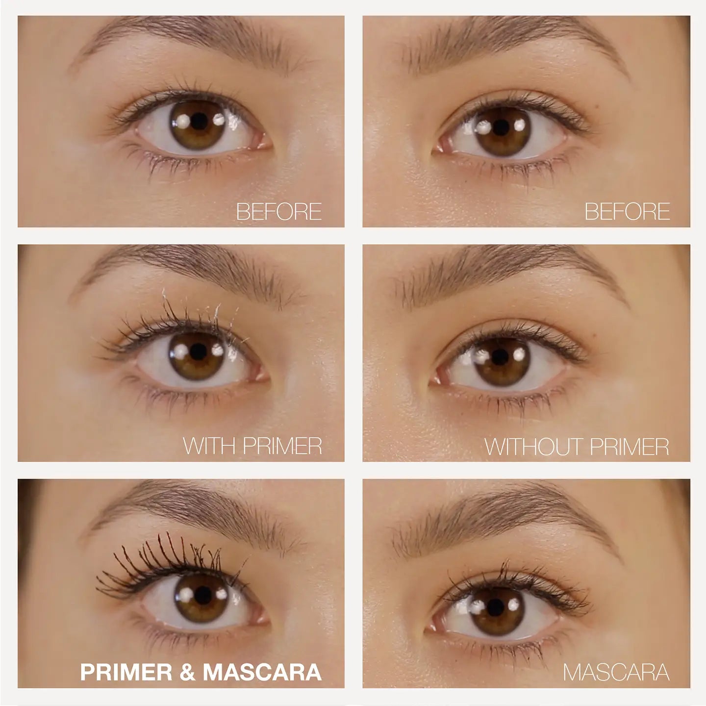 lashfood eyelash primer with mascara before and after