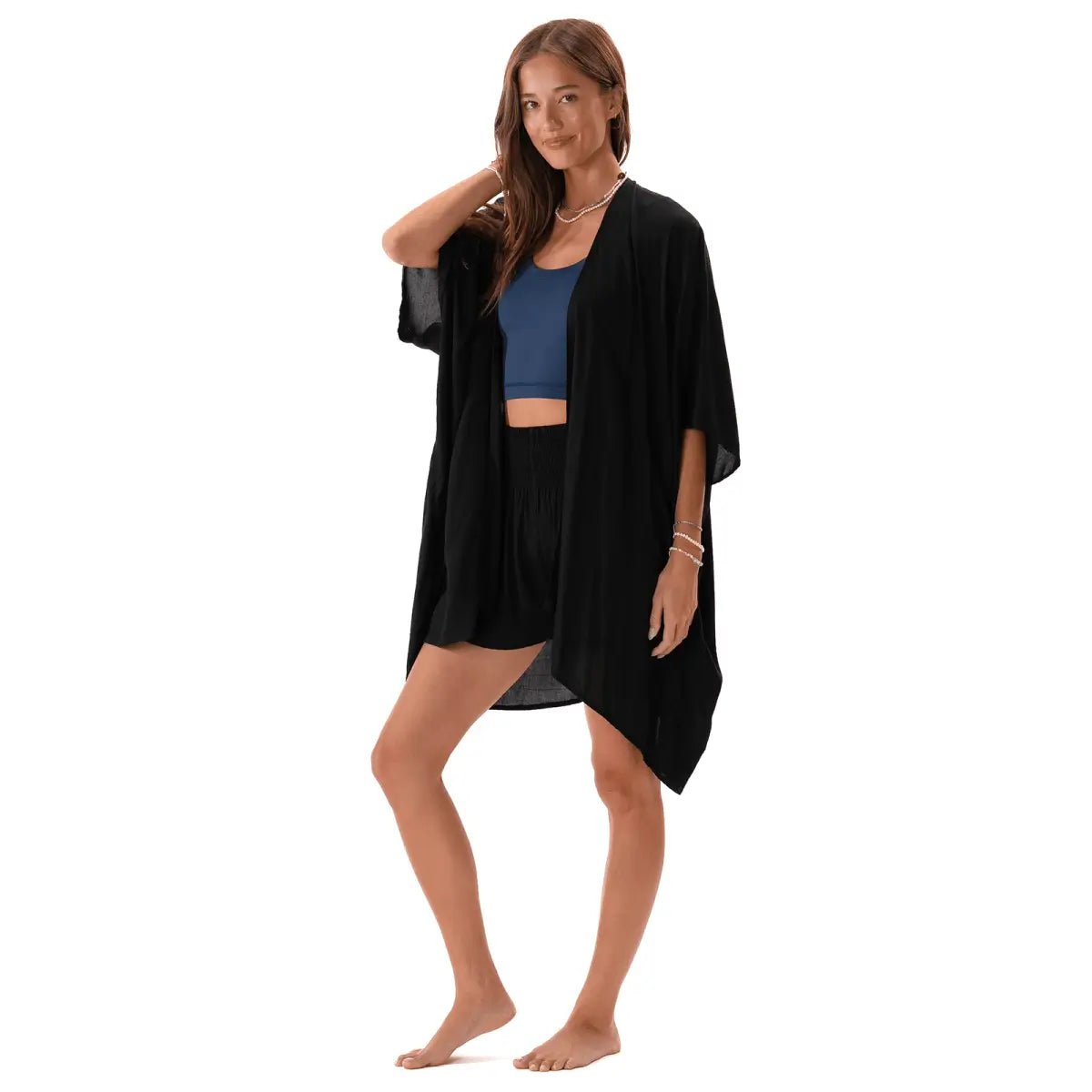 Black Kimono Cover Up, Versatile Lightweight Cardigan or Beach Kimono  Cover Up by Lotus and Luna at Elle and Willow