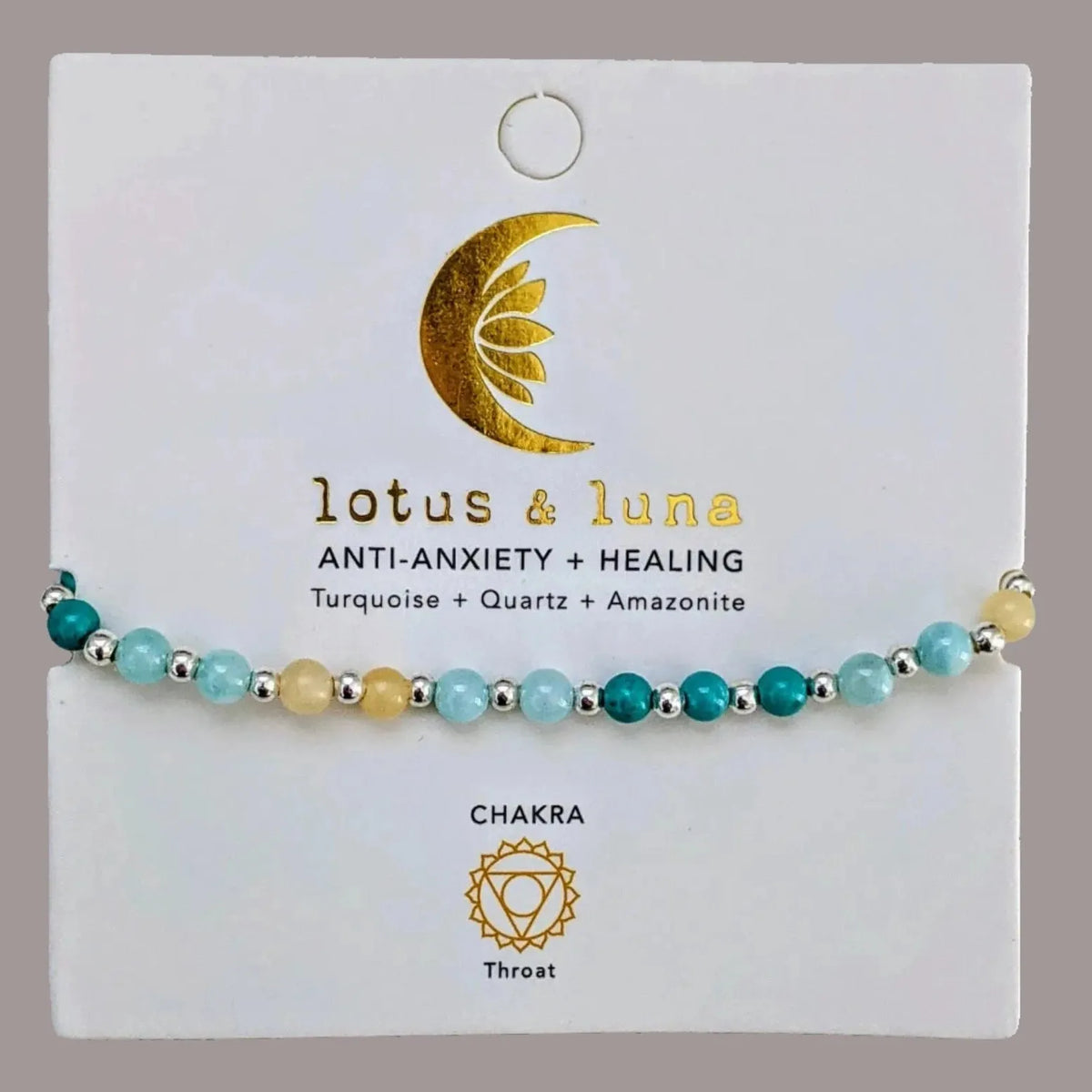 Blue Turquoise & Amazonite Gemstone Bracelet by Lotus and Luna.