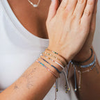 Collection of Lotus and Luna Namaste Yoga Bracelets Featuring the Om Mantra Bracelet with Genuine Energy Healing Gemstones