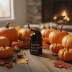 Bohemian Rêves - Pumpkin Seed and Blood Orange Luxe Essential Oil Body Lotion with Jojoba Oil in a black pump bottle.