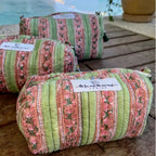 Hand Block Printed Floral Toiletry Bags Set of 3 Toiletry Bags by The Fox and The Mermaid