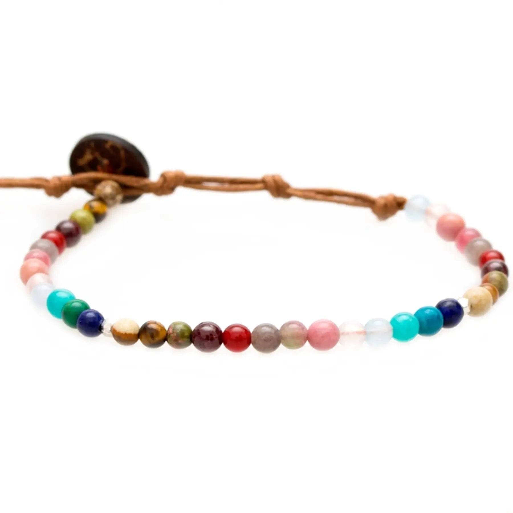 master healer chakra bracelet with multi colored stone beads