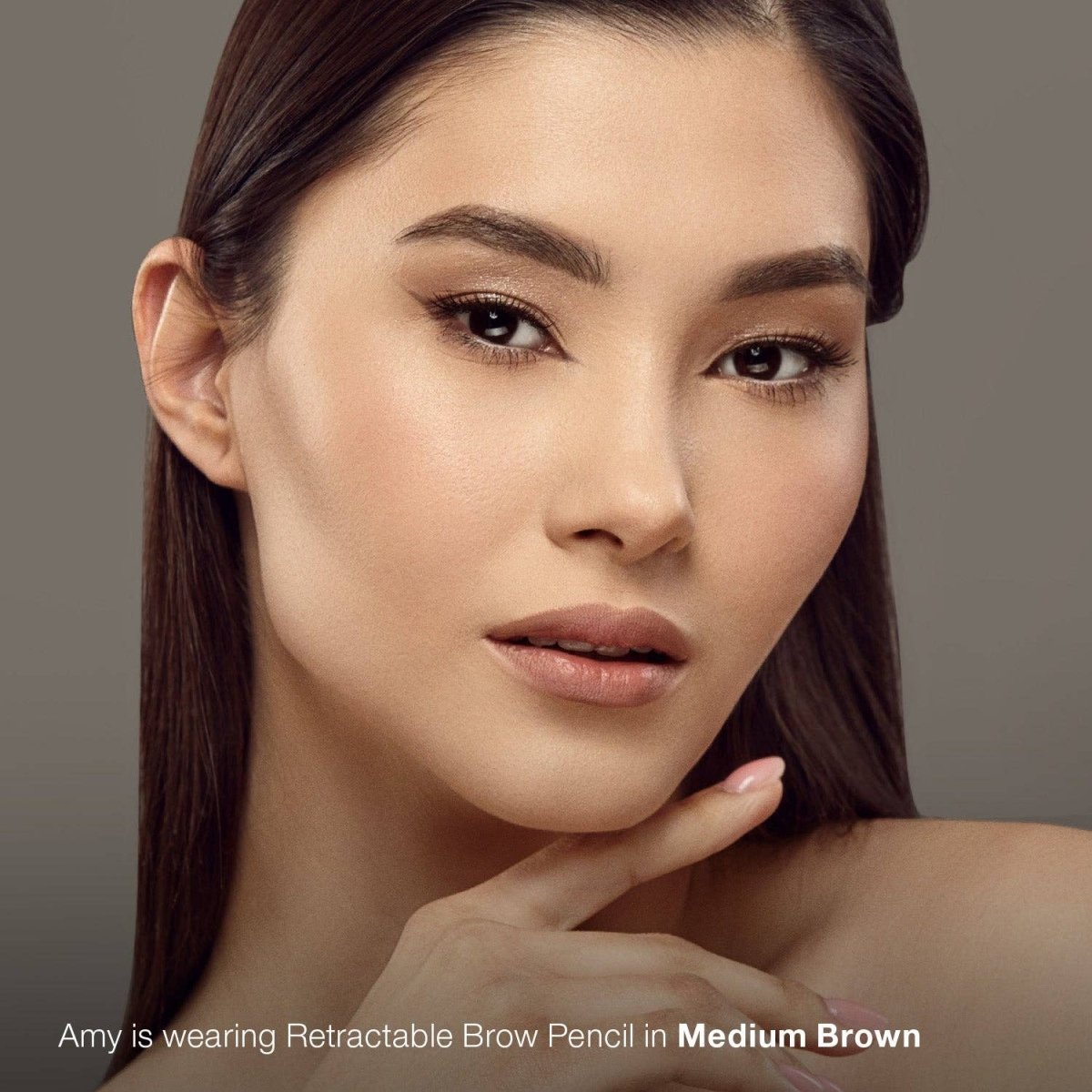 Mineral Fusion Brow Pencil in Medium Brown, Vegan Eyebrow Pencil with shaping spoolie brush at Elle and Willow