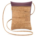 Natural Cork and Vegan Leave Mini Crossbody Handbag