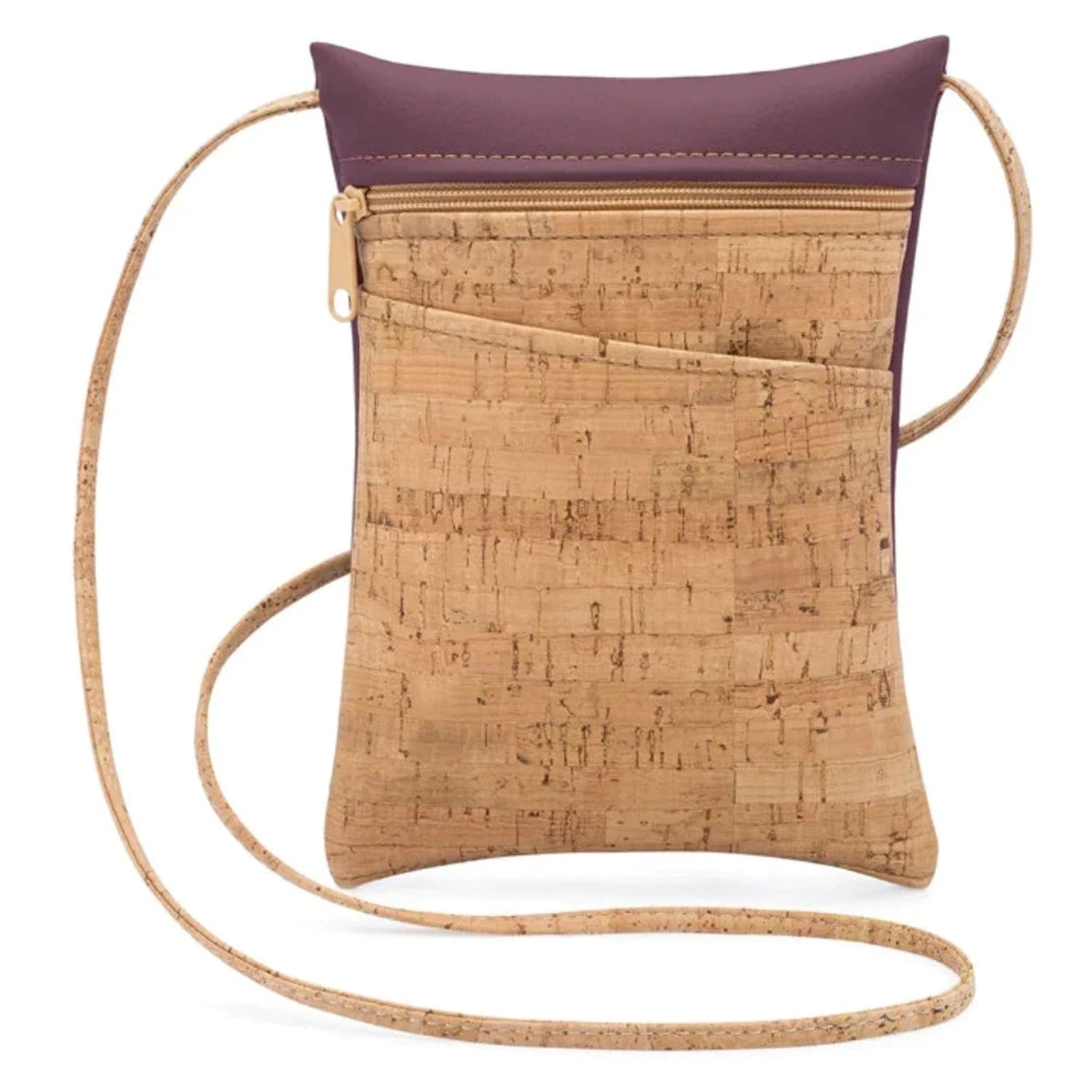 Natural Cork and Vegan Leave Mini Crossbody Handbag
