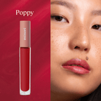 Poppy Red Lip Gloss Lip Gloss by Minori Beauty for a Glossy Red Lip Look, bold red lip makeup at Elle and Willow