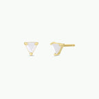 Elegant Mother of Pearl Gold Stud Earrings, Gemstone Earrings, Unique Mother of Pearl Earrings by JaxKelly at Elle and Willow