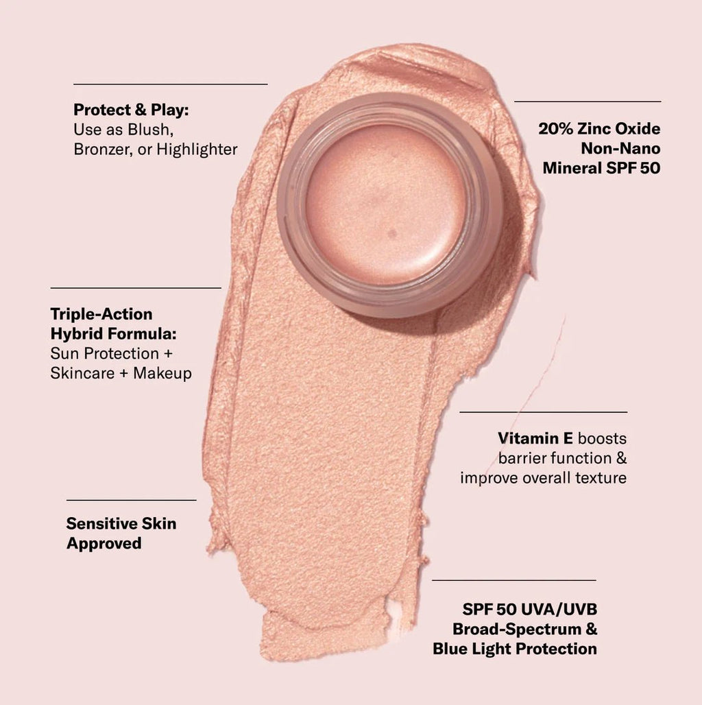 Odacité Sheer Pink SPF Balm: Sensory Sun Care, Tinted Sunscreen by Odacité, Clean Beauty SPF with shimmer at Elle and Willow