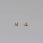 Pear Shaped Yellow Gold and Champagne CZ Stud Teardrop Earrings by JaxKelly