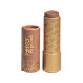 Poppy and Pout Charlie Lip Tint in zero waste cardboard tube showing cool nude lip tint color.