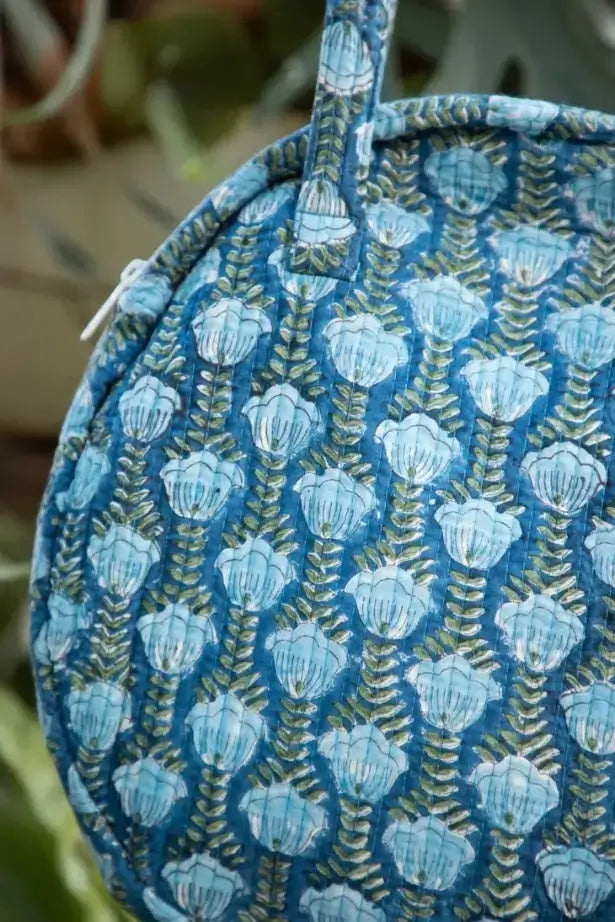 Quilted Round Floral Bag Detail