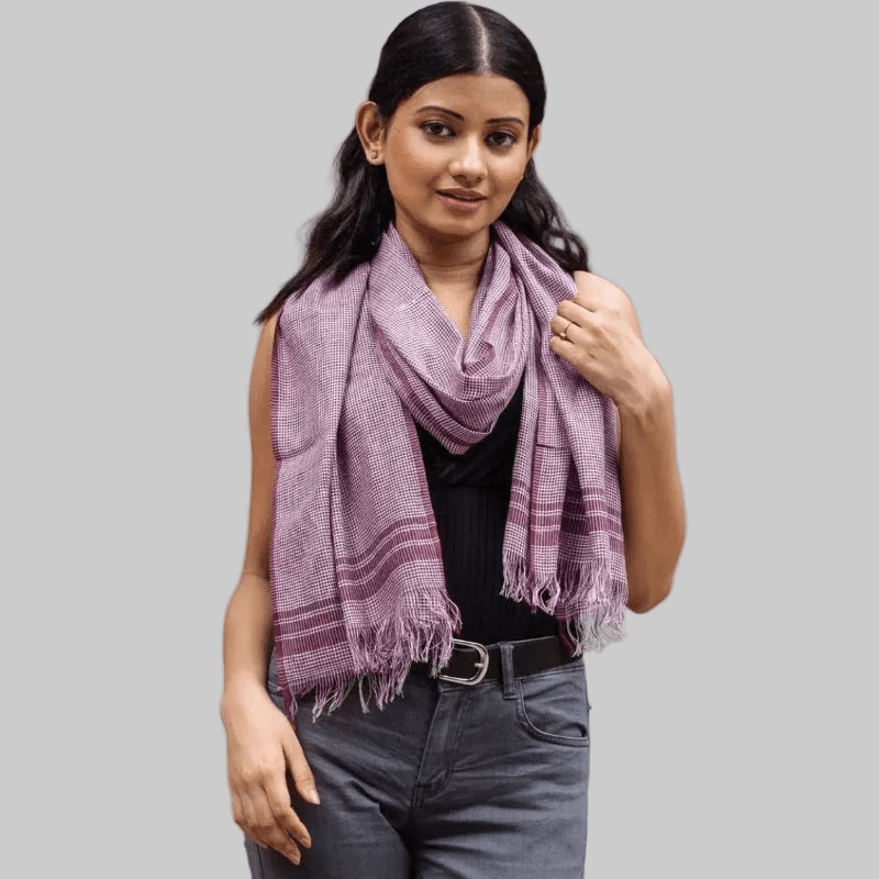 Sevya Handmade | Tejas Cotton Linen Scarf | Lightweight Fair Trade by Sevya Handmade shop Long Lightweight Scarf at Elle and Willow