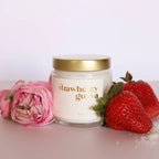 strawberry guava summer scented candle in glass jar 