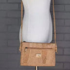 Iris Cork Crossbody Bag in Natural - Boho Vegan Handbag, Crossbody Handbag by BENT&BREE at Elle and Willow