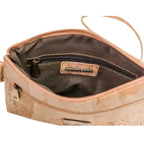 Bent&Bree Iris Cork Crossbody in Natural Cork - Vegan Crossbody bag with Fully Lined Interior and Zip Pocket at