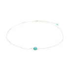 Boho Amazonite Necklace | Blue-Green Amazonite Stone on Silver Chain | Lotus & Luna
