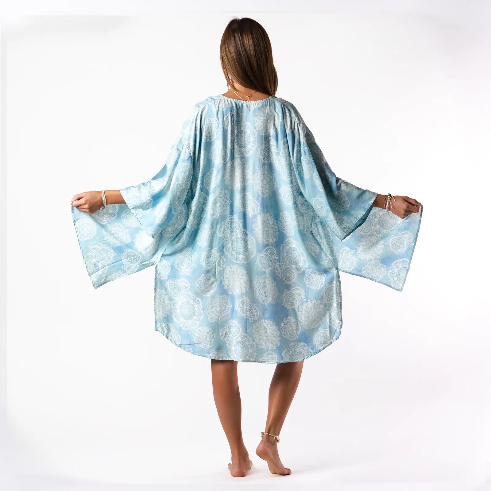 Blue Boho Kimono Cardigan | Lotus & Luna