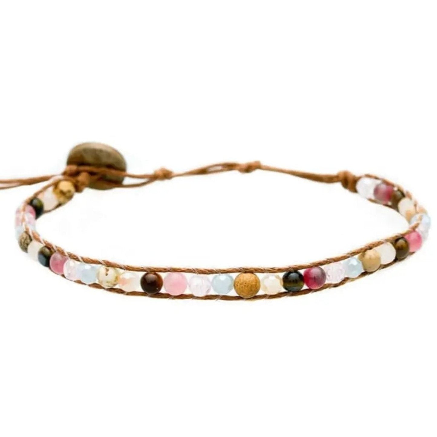 Energy Bracelet with Tiger's Eye, Jade and Jasper Semi Precious Gem Stone Beads by Lotus and Luna