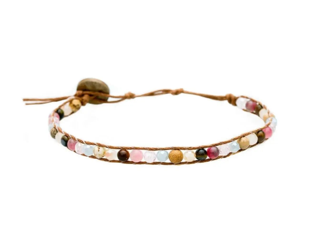 Energy Bracelet with Tiger's Eye, Jade and Jasper Semi Precious Gem Stone Beads by Lotus and Luna