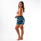 Beach Cover-Up Tropical Shorts - Kona Floral Print: Size S/M, Beach Shorts by Lotus and Luna at Elle and Willow