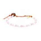 Real Healing Stone Bracelet with Rose Quartz and Strawberry Quartz Beads.