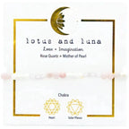 Strawberry Quartz Rose Quartz and Mother of Pearl Adjustable Length 4mm Bead Bracelet from Lotus and Luna