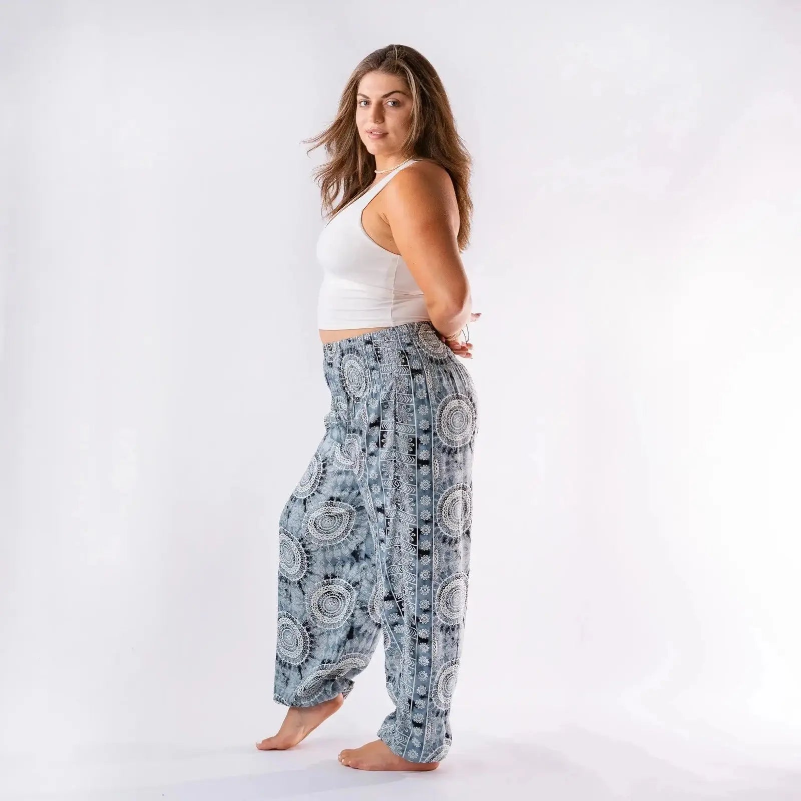 Women's Boho Beach Pants - Pull-on Style Harem Pants – Elle and Willow