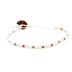 Rose and White BLotus and Luna Rosy Cheeks Adjustable white and rose gold boho bead bracelet