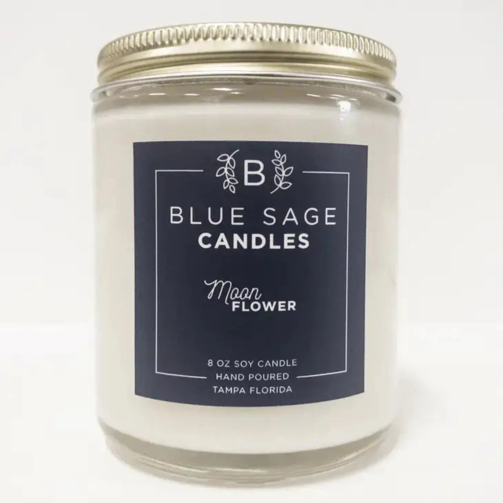 Blue Sage Moon Flower Scented Soy Wax Candle