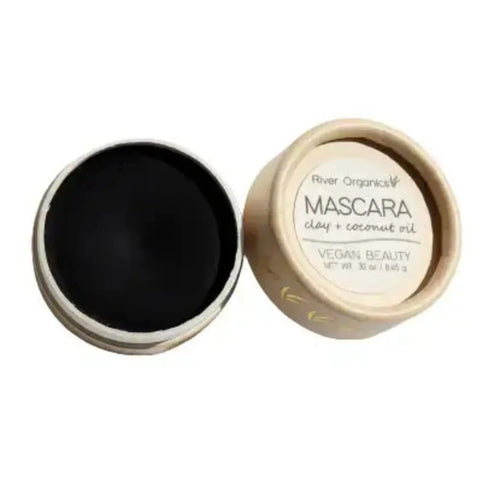 River Organics Black Cake Mascara with Brush