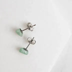 Green Aventurine Stud Earrings on Silver Post