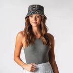 Lotus-and-Luna Bondi print paisley sun hat, women's reversible bucket hat.