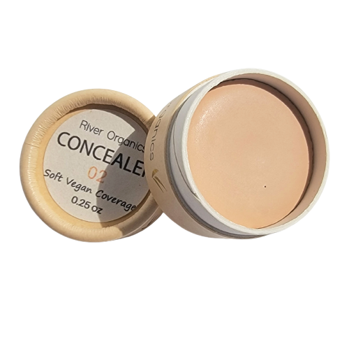 Vegan cream concealer makeup in zero waste packaging