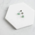 green aventurine stud earrings on silver post