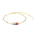 Jasper Bracelet with Raw Energy Stone by Lotus and Luna, 18k Yellow Gold Gemstone Bracelet at Elle and Willow