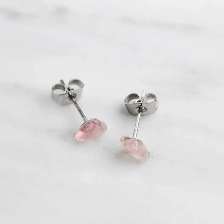 Rose Quartz Stud Earrings