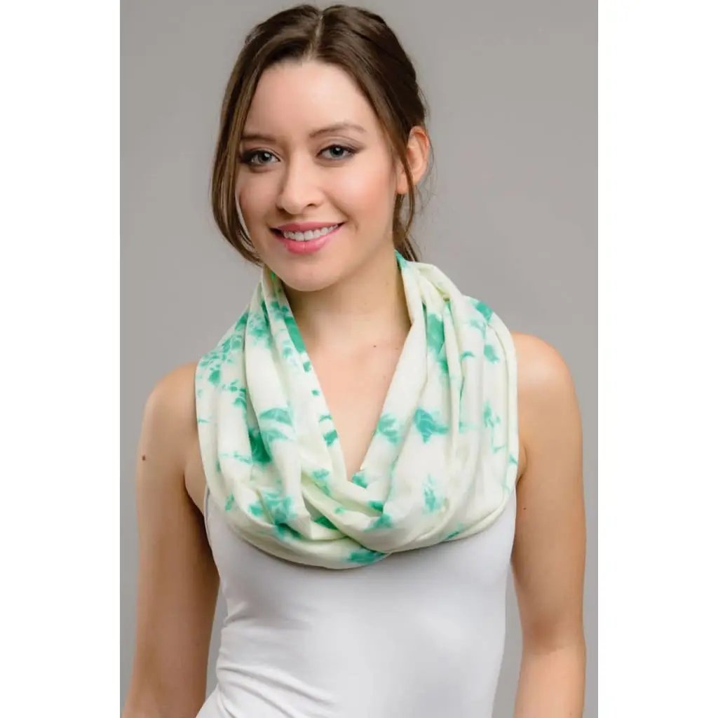 Sevya Mint Green Tie Dye Infinity Scarf 